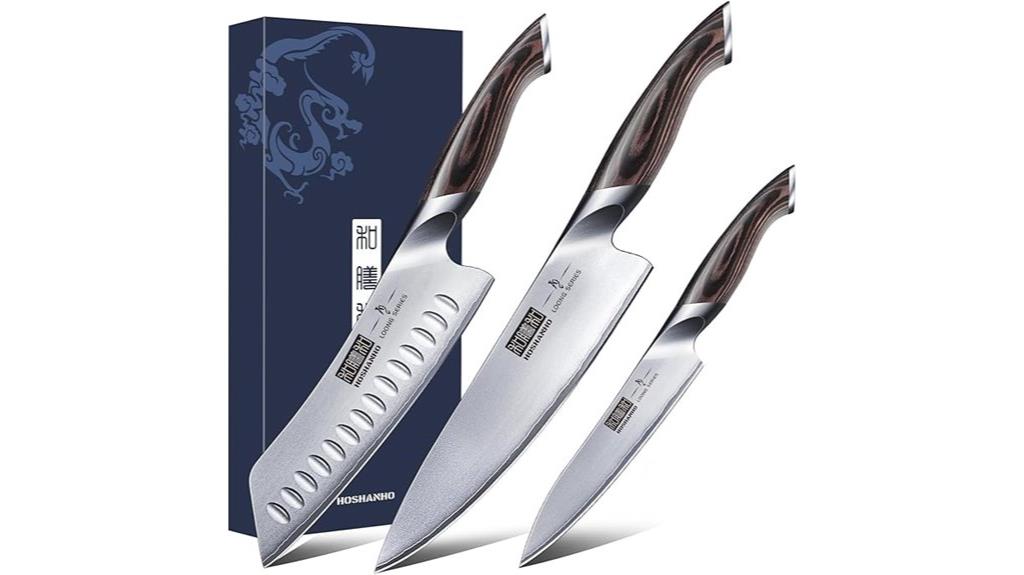 three piece japanese knife set