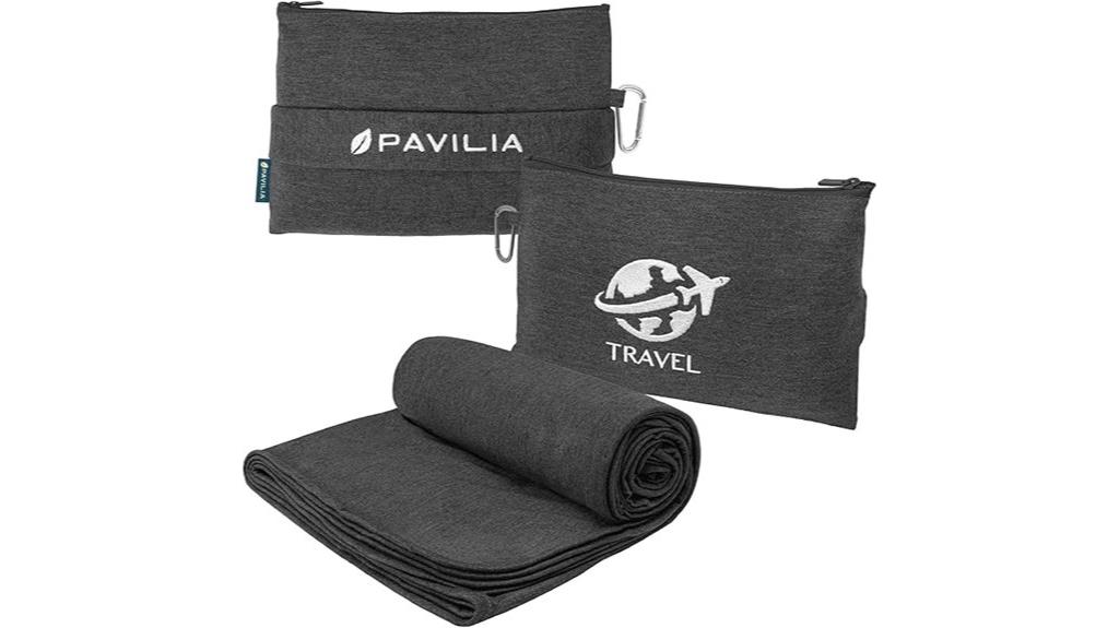 travel blanket with strap