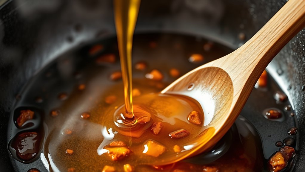 use liquid to loosen residue