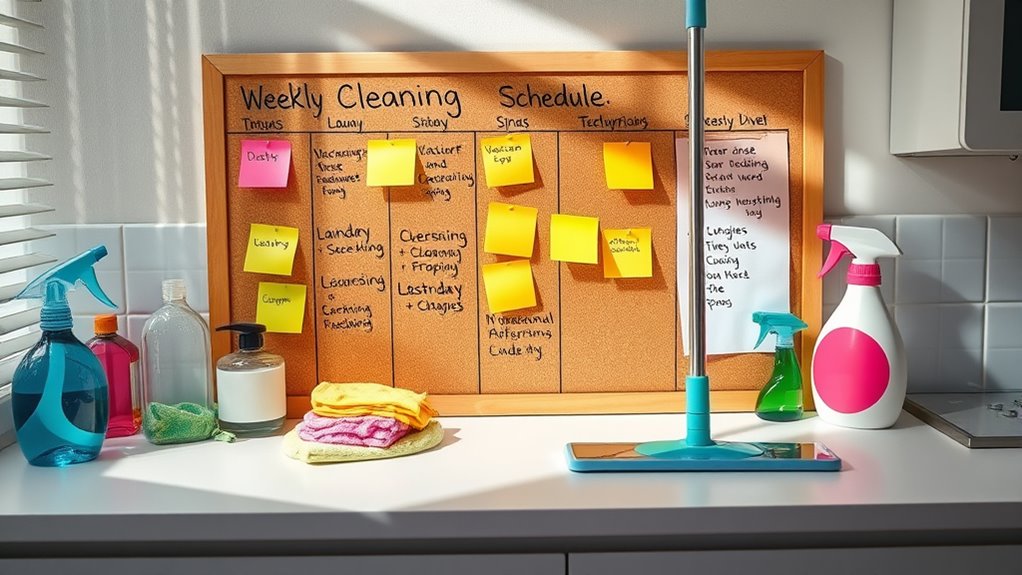 weekly cleaning and organizing routine