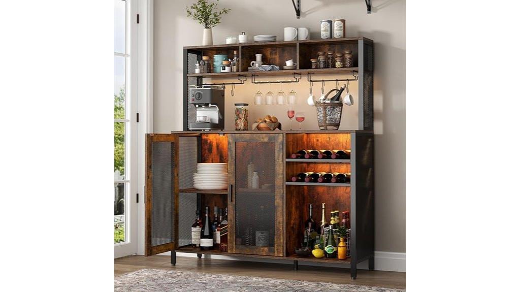 wine bar cabinet with led