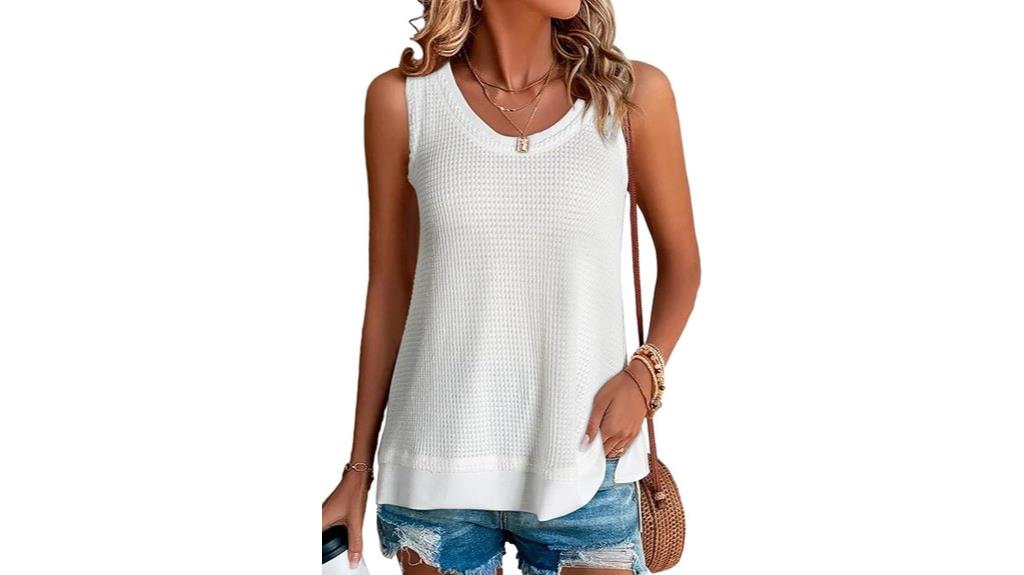 women s waffle knit tank