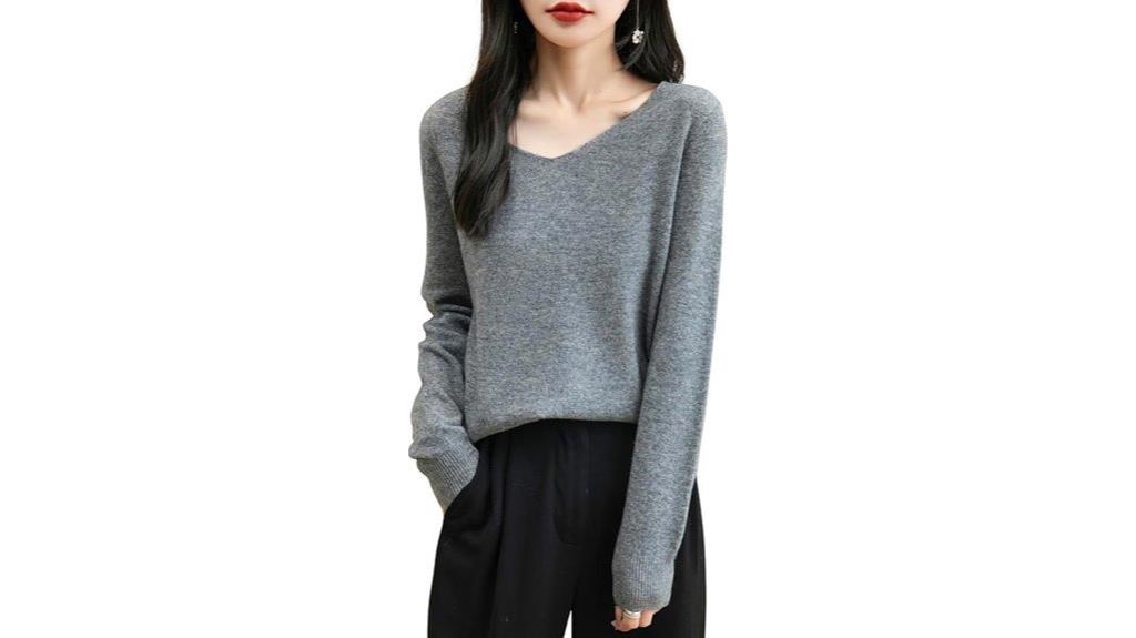 women s wool v neck sweater