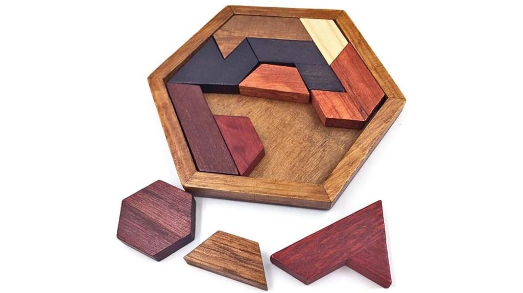 wooden hexagon brain teasers