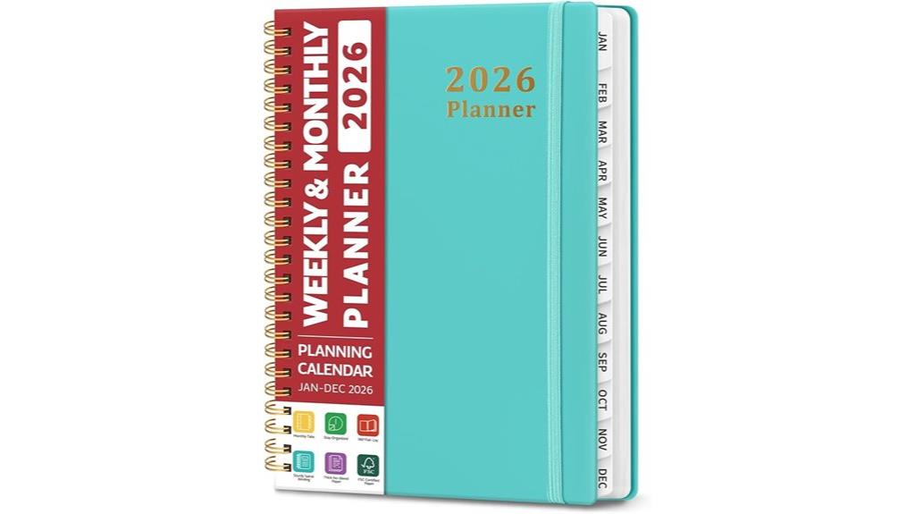 a5 aquamarine weekly planner
