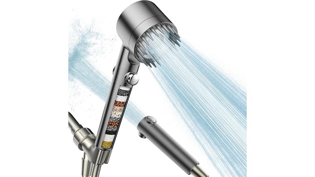 filtered handheld high pressure shower