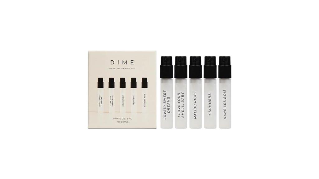 five 2ml perfume samples