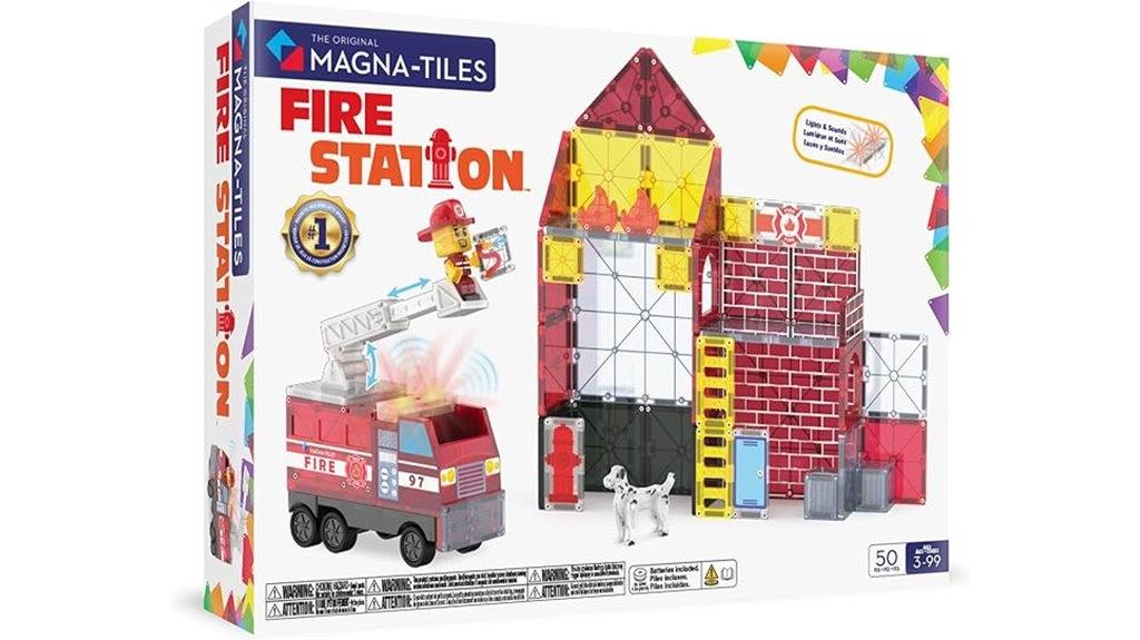 magna tiles fire station