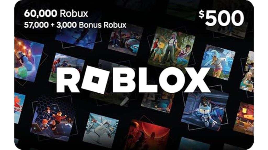 roblox gift card 60000 robux