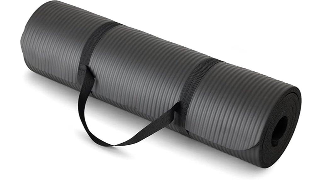 thick yoga mat with strap