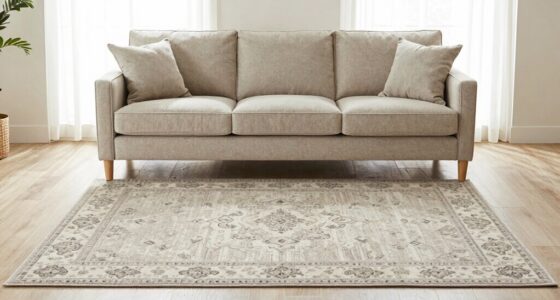 proper rug and sofa alignment