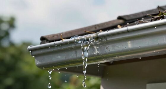 blocked or misaligned downspouts
