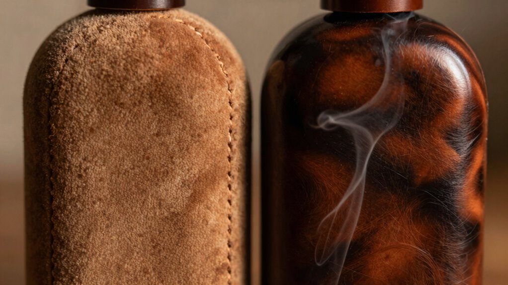 contrasting leather fragrance styles