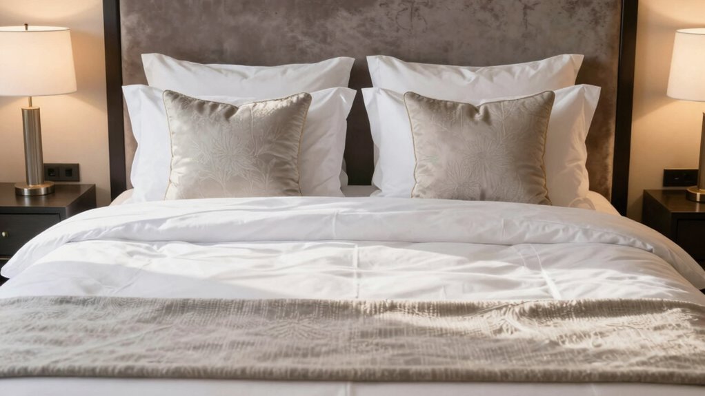 luxury hotel bed setup