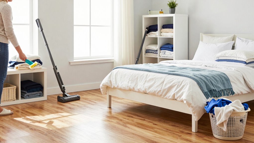 organize dust vacuum wipe