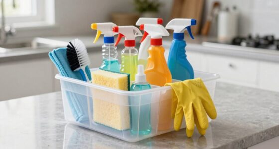 organized cleaning supply storage